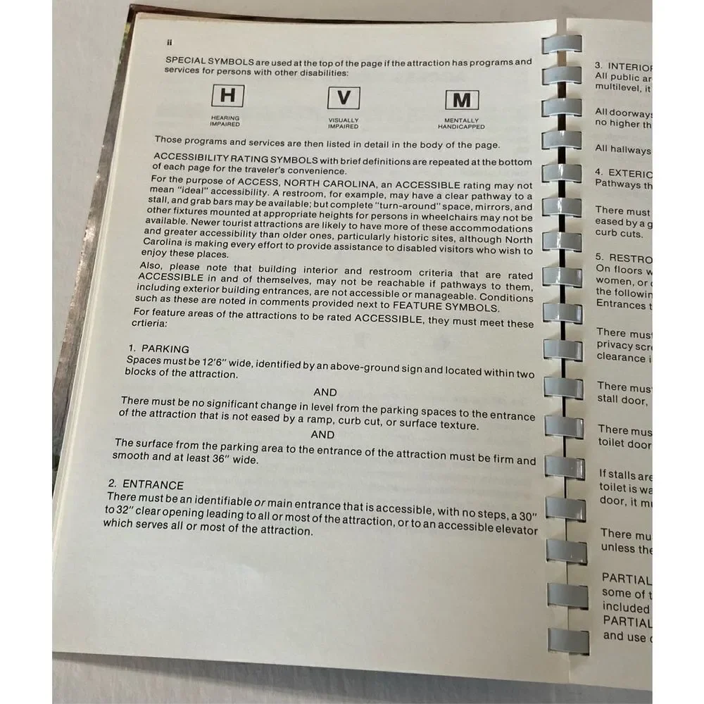 Access NORTH CAROLINA a Vacation Guide book for person(s) with Disabilities 1985